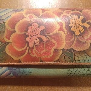 Anuschka tri fold wallet